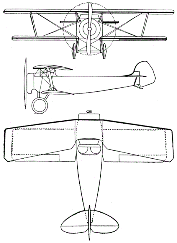 Plan 3 vues du Blériot-SPAD S.34