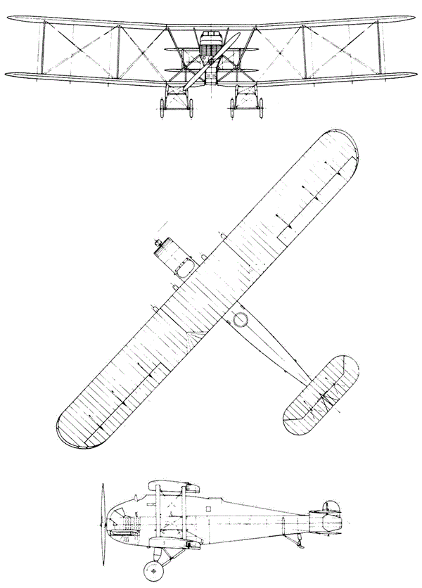 Plan 3 vues du Blackburn T-4 Cubaroo