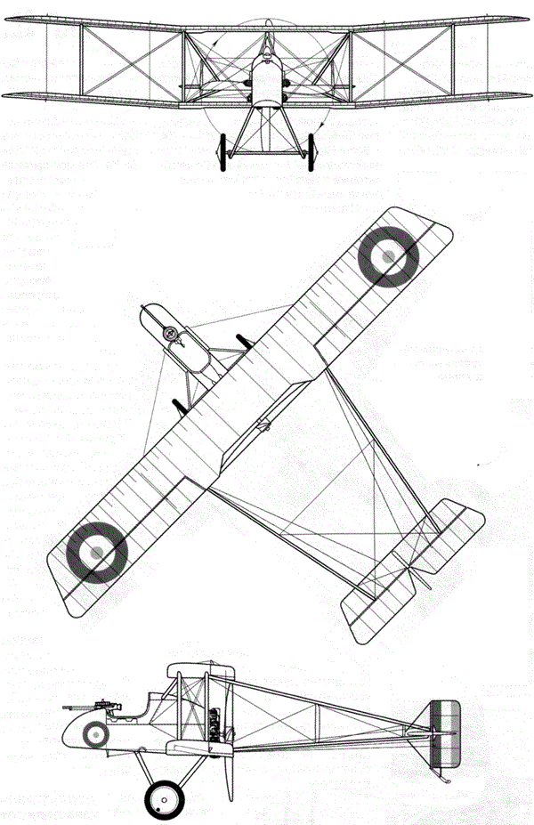 Plan 3 vues du R.A.F. FE.8