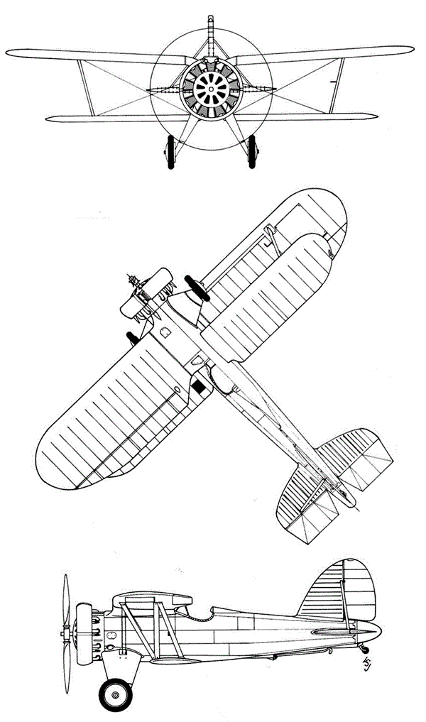 Plan 3 vues du General Aviation XFA