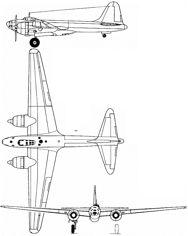 Plan 3 vues du Tachikawa Ki-74 'Patsy'