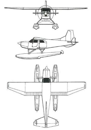 Plan 3 vues du Found FBA-2C Bush Hawk