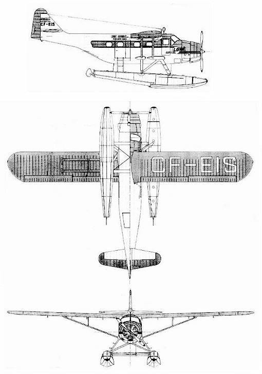 Plan 3 vues du Fairchild Canada F-11 Husky