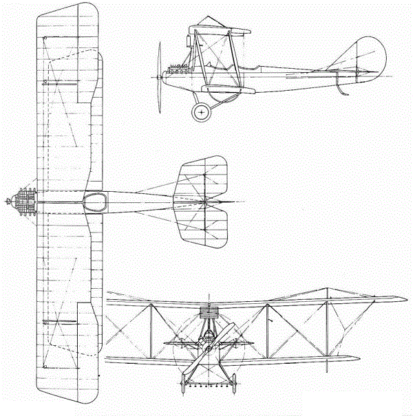 Plan 3 vues du Aeromarine Type 39