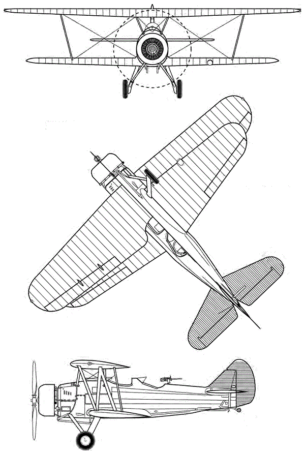 Plan 3 vues du Consolidated XB2Y