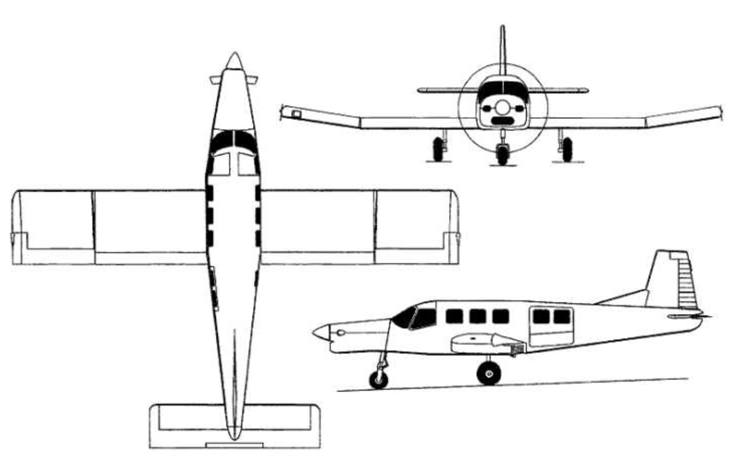 Plan 3 vues du NZAero / PAC P750 XSTOL