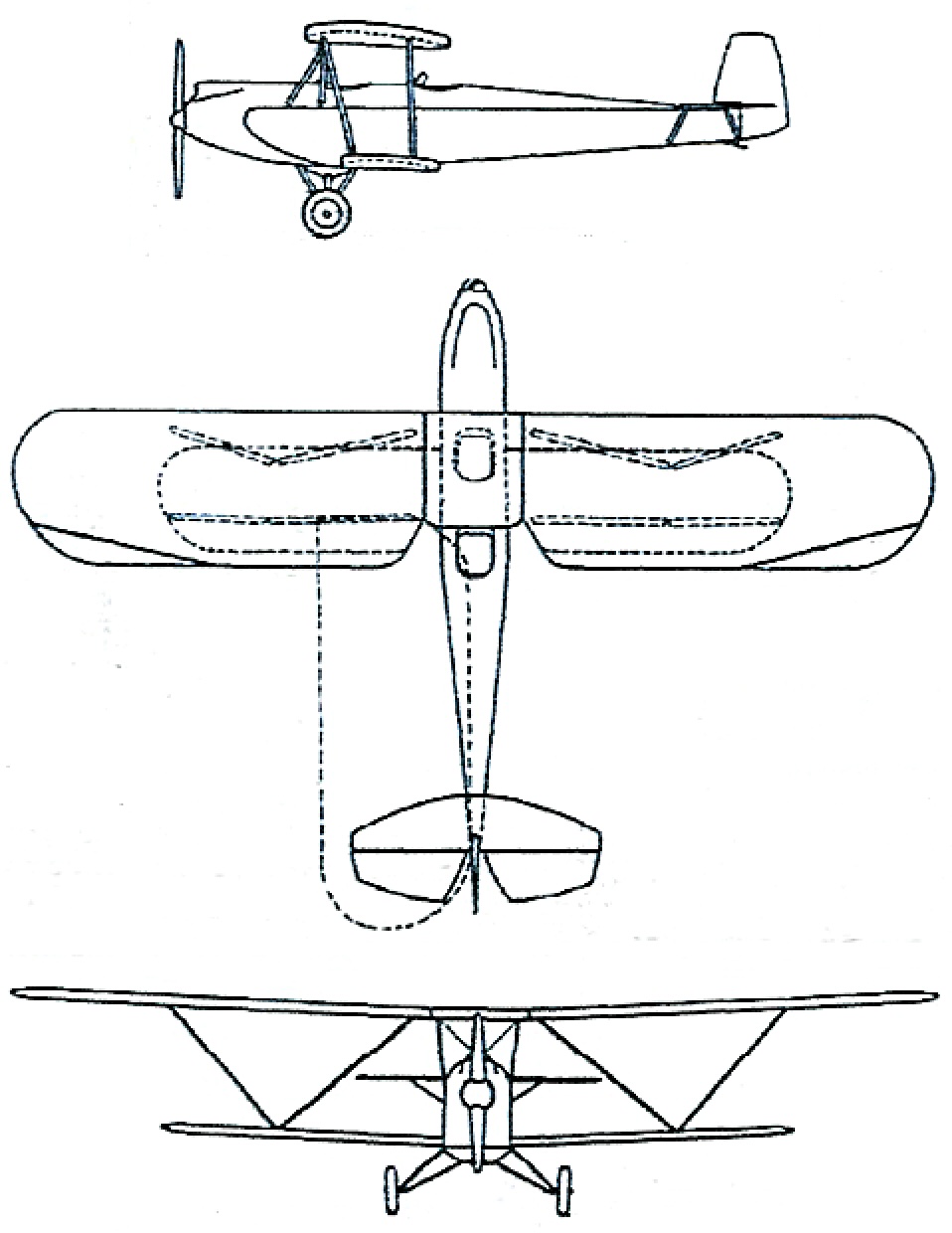 Plan 3 vues du Curtiss-Reid Rambler