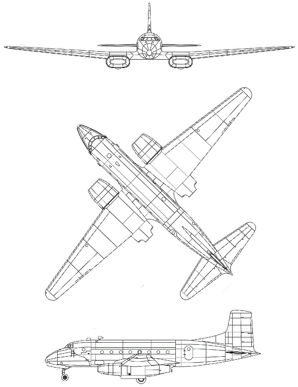 Plan 3 vues du Avro Ashton