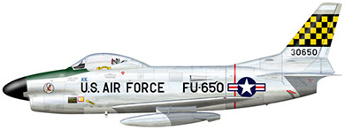 Profil couleur du North American F-86D/K Sabre Dog