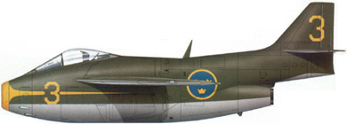 Profil couleur du Saab J29 Tunnan