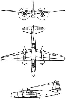 Plan 3 vues du Douglas A-20 Havoc