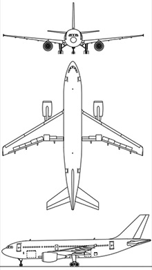 Plan 3 vues du Airbus A310MRTT