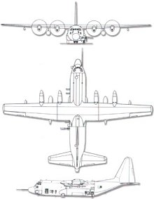 Plan 3 vues du Lockheed AC-130 Spectre