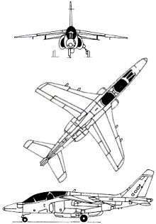 Plan 3 vues du Dassault-Breguet/Dornier Alpha Jet