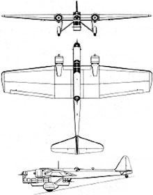 Plan 3 vues du Amiot Am.143