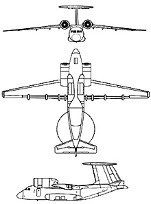 Plan 3 vues du Antonov An-71 ‘Madcap’