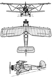 Plan 3 vues du Armstrong Whitworth Atlas