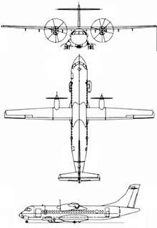 Plan 3 vues du Alenia ATR-42MP