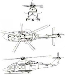 Plan 3 vues du Agusta-Westland AW.139