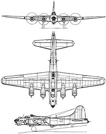 Plan 3 vues du Boeing B-17 Flying Fortress