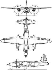 Plan 3 vues du Martin B-26 Marauder