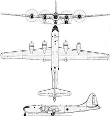 Plan 3 vues du Boeing B-29 Superfortress