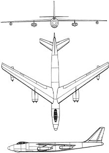 Plan 3 vues du Boeing B-47 Stratojet