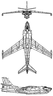 Plan 3 vues du Beriev Be-10 Mallow