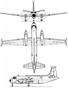 Plan 3 vues du Breguet Br.1150 Atlantic