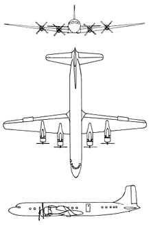 Plan 3 vues du Douglas C-118 Liftmaster
