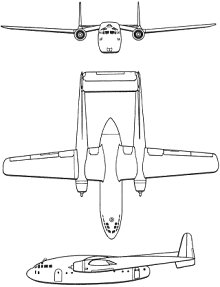 Plan 3 vues du Fairchild C-119 Flying Boxcar