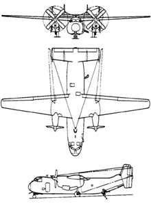 Plan 3 vues du Grumman C-2 Greyhound