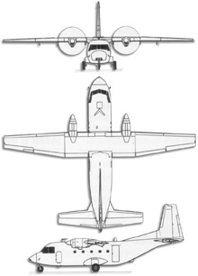 Plan 3 vues du CASA C-212 Aviocar