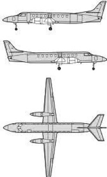 Plan 3 vues du Fairchild C-26 Metroliner