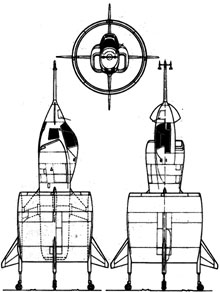 Plan 3 vues du SNECMA C.450 Coléoptère