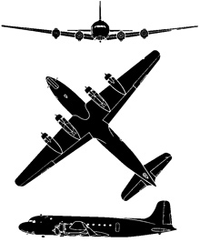 Plan 3 vues du Douglas C-54 Skymaster