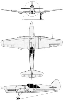 Plan 3 vues du Caudron C.714 Cyclone