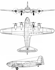 Plan 3 vues du Boeing C-75 Stratoliner