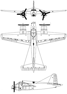Plan 3 vues du FMA I.Ae. 24 Calquin