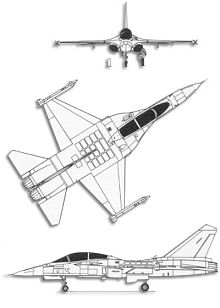 Plan 3 vues du AIDC F-CK-1 Ching-Kuo