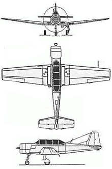 Plan 3 vues du Nanchang CJ-6 