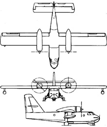 Plan 3 vues du Canadair CL-215