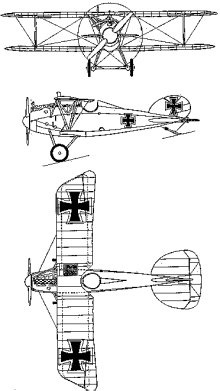 Plan 3 vues du Albatros D.V