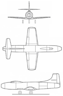 Plan 3 vues du Douglas D-558-1 Skystreak