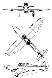 Plan 3 vues du Boulton Paul P.82 Defiant