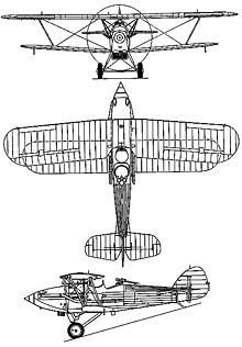 Plan 3 vues du Hawker  Demon