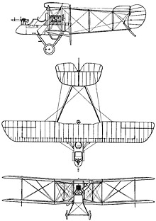 Plan 3 vues du Airco D.H.1