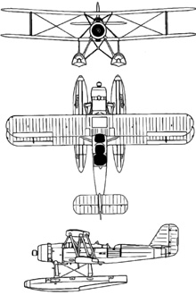 Plan 3 vues du Kawanishi E7K  'Alf'