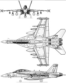 Plan 3 vues du Boeing EA-18 Growler