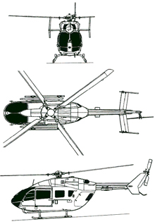 Plan 3 vues du Eurocopter EC-145 / EC-645